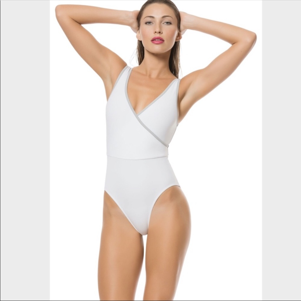 Solid and Striped one piece suit!